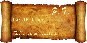 Peknik Tibor névjegykártya