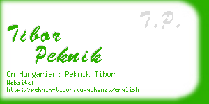 tibor peknik business card